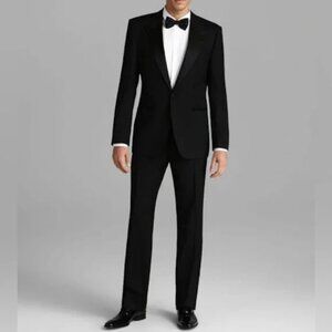 Hugo Boss Black Tuxedo Suit 2 Piece Cary/Grant Super 100 Wool Silk